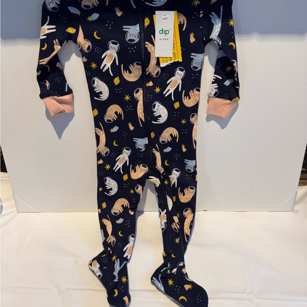COPY - Dip Blue and White Space-Themed Footie One Piece